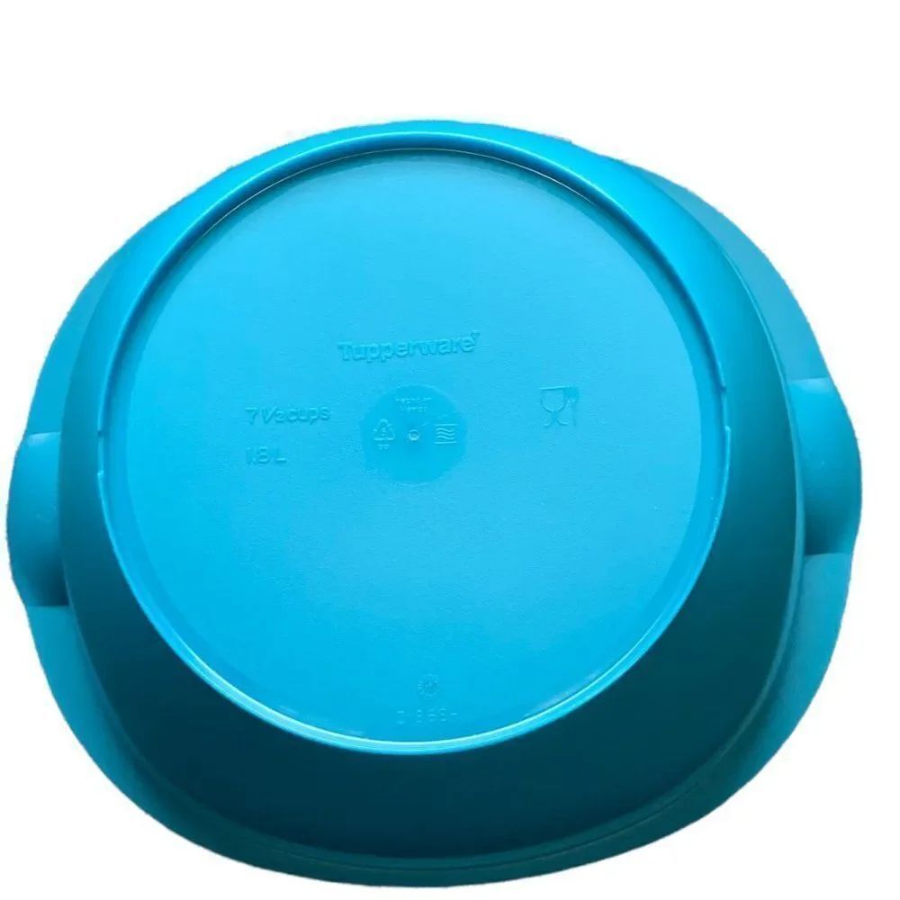 NIB Tupperware Legacy Essentials Round Server in Teal 7 1/2 Cup Capacity - Picture 4 of 5